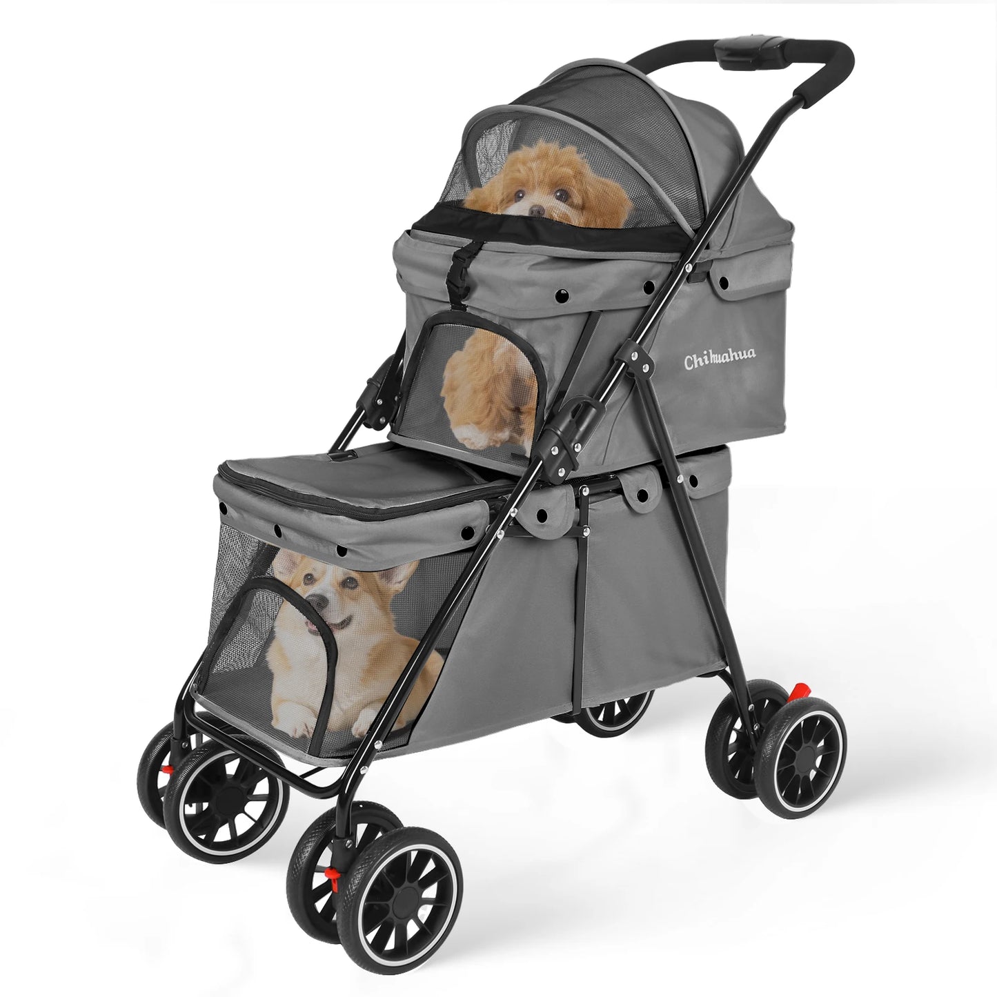 CHIHUAHU 2-in-1 Double Pet Stroller For Small Dogs And Cats
