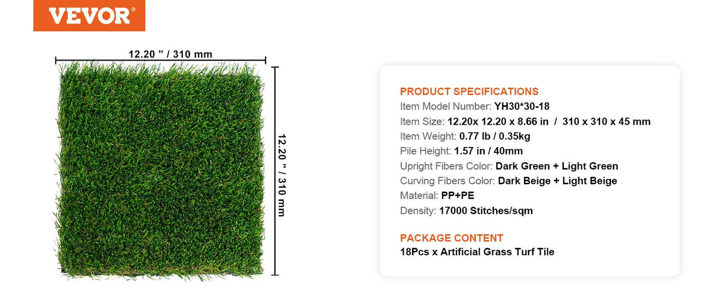 NONECN Artificial Grass Rug Outdoor Turf Mat Easy to Clean