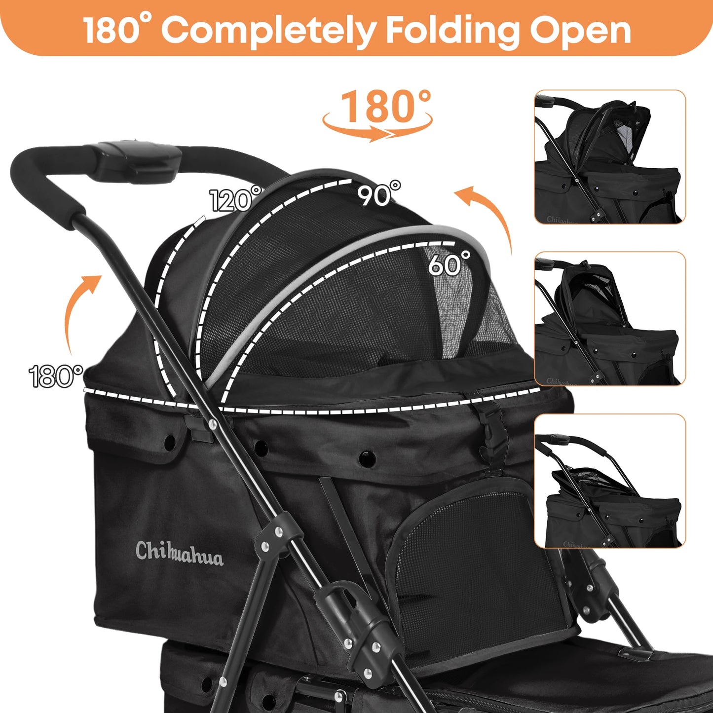 CHIHUAHU 2-in-1 Double Pet Stroller For Small Dogs And Cats