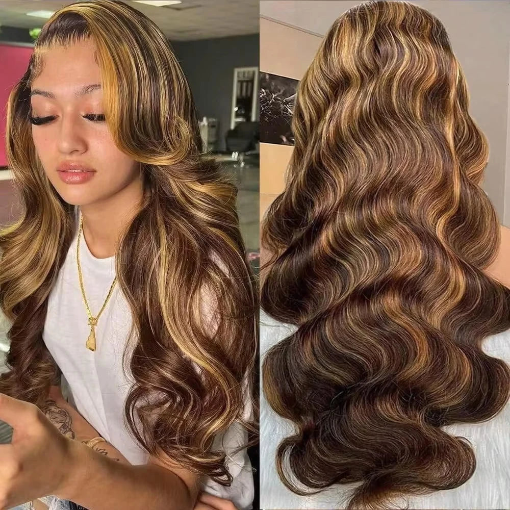 Larhali Remy Hair Body Wave Wig With HD Transparent Lace Frontal