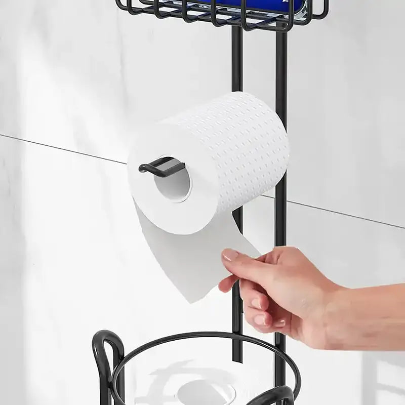 Stainless Steel Rustproof Floor Toilet Paper Holder Stand