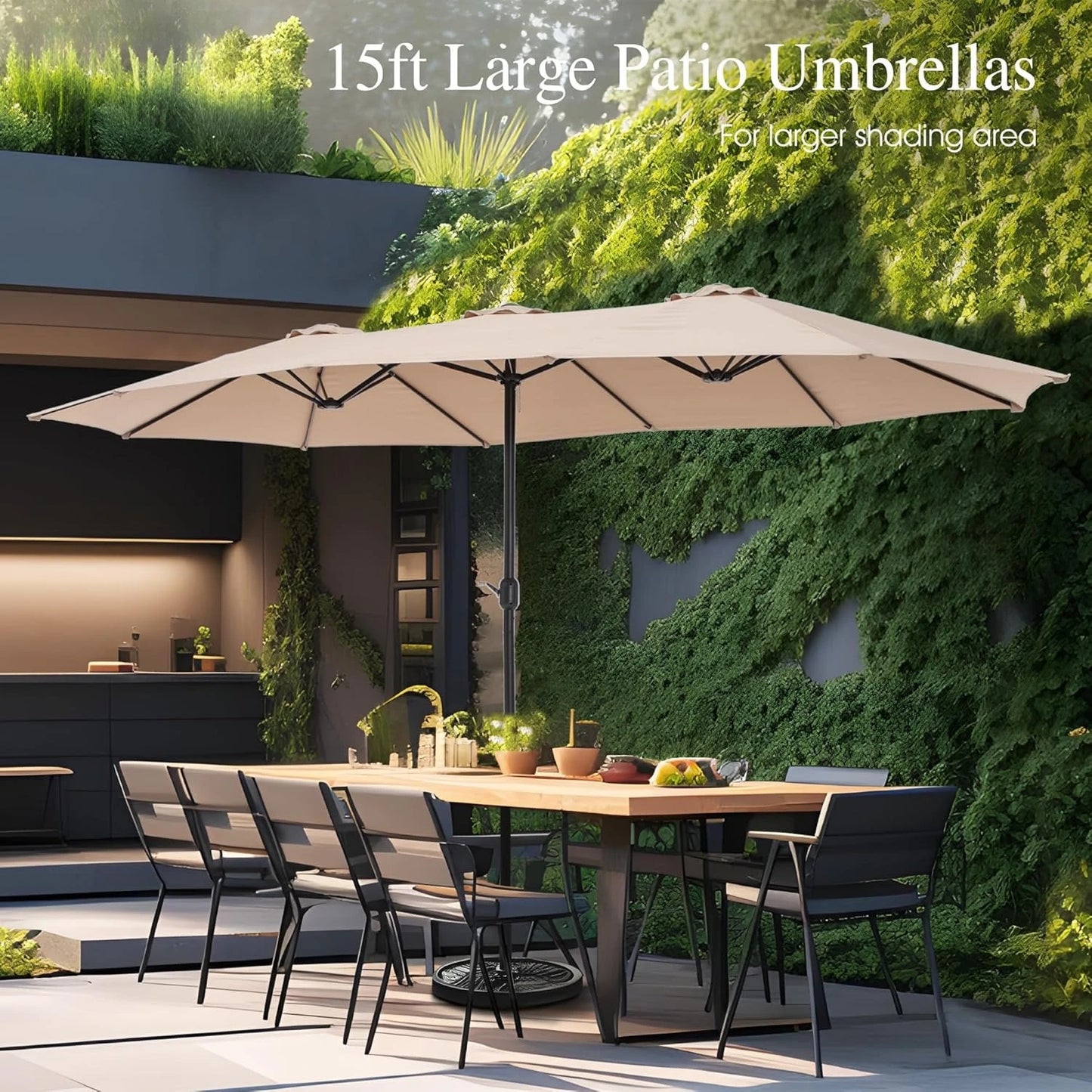 HUANZHUANG Patio Umbrella With Base Included Heavy Duty Market