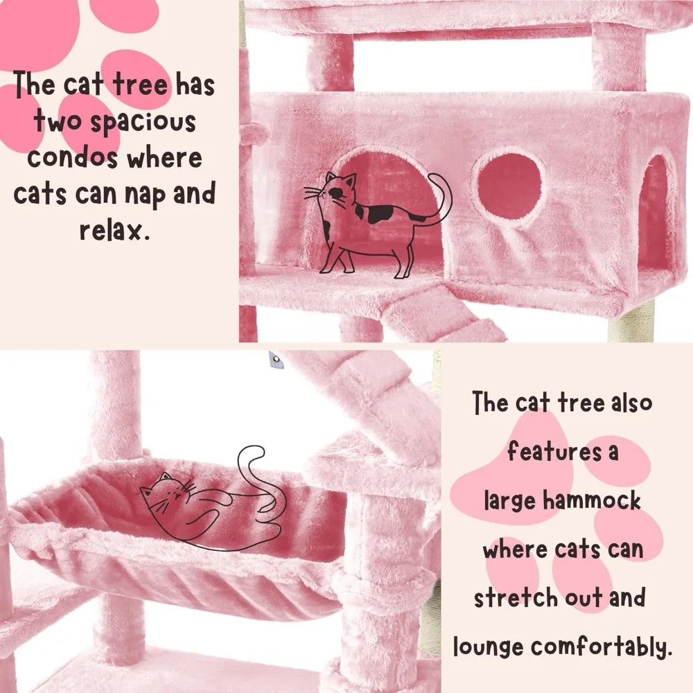 Cat Tree Tower With Scratching Posts Perches And Caves