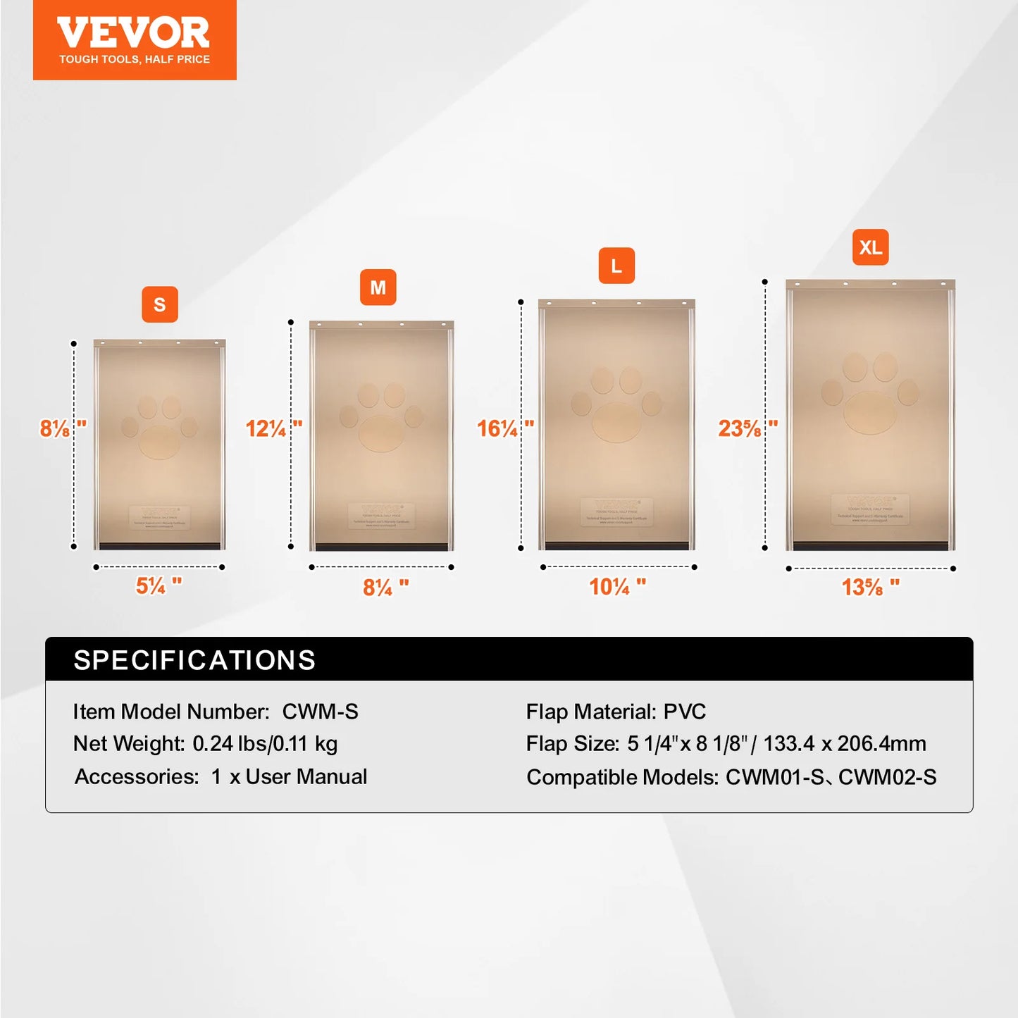 SucceBuy Pet Door Replacement Flap Magnetic Strip Weatherproof Thickened PVC