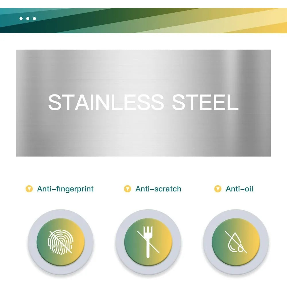 Brushed Stainless Steel Fingerprint-Proof Kitchen Step Trash Can With Lid