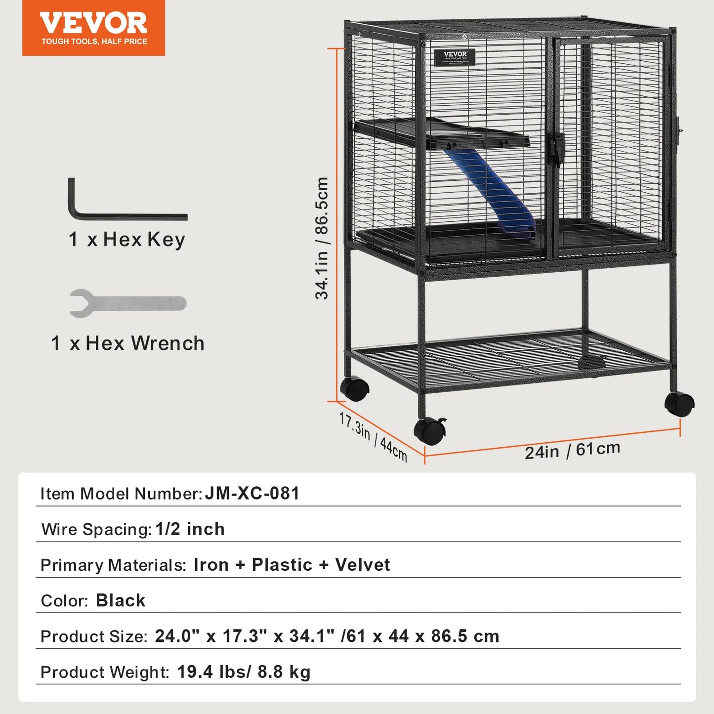 SucceBuy Rolling Metal Ferret Cage 4-Tier Critter Nation