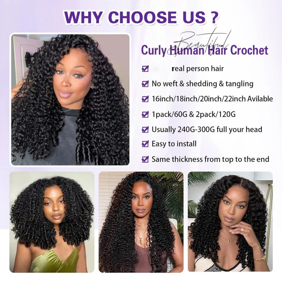 Smilegirl Burmese Curly Crochet Hair Remy Water Wave Bundles