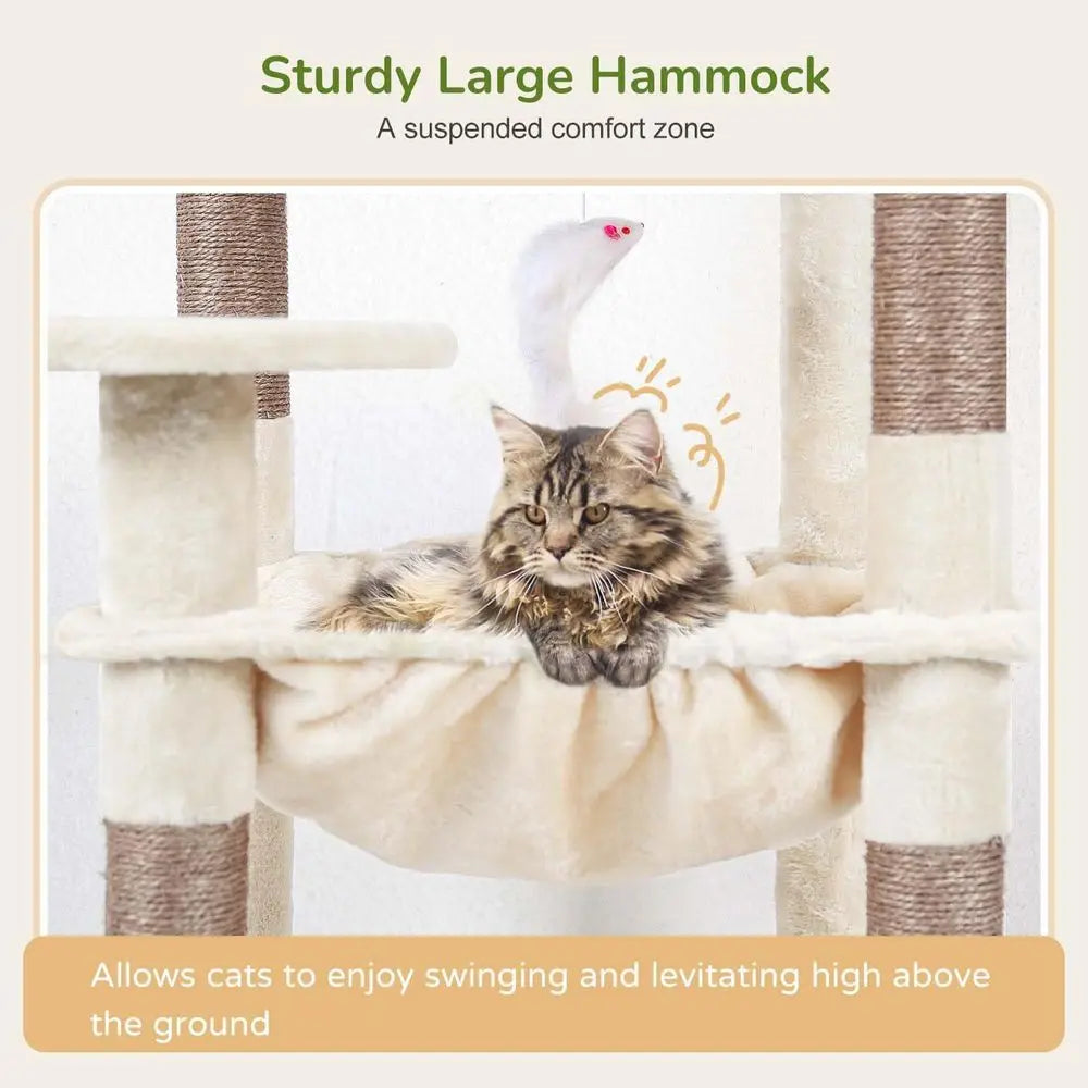 GloCat Cat Tree Tower With Scratching Post And Condo
