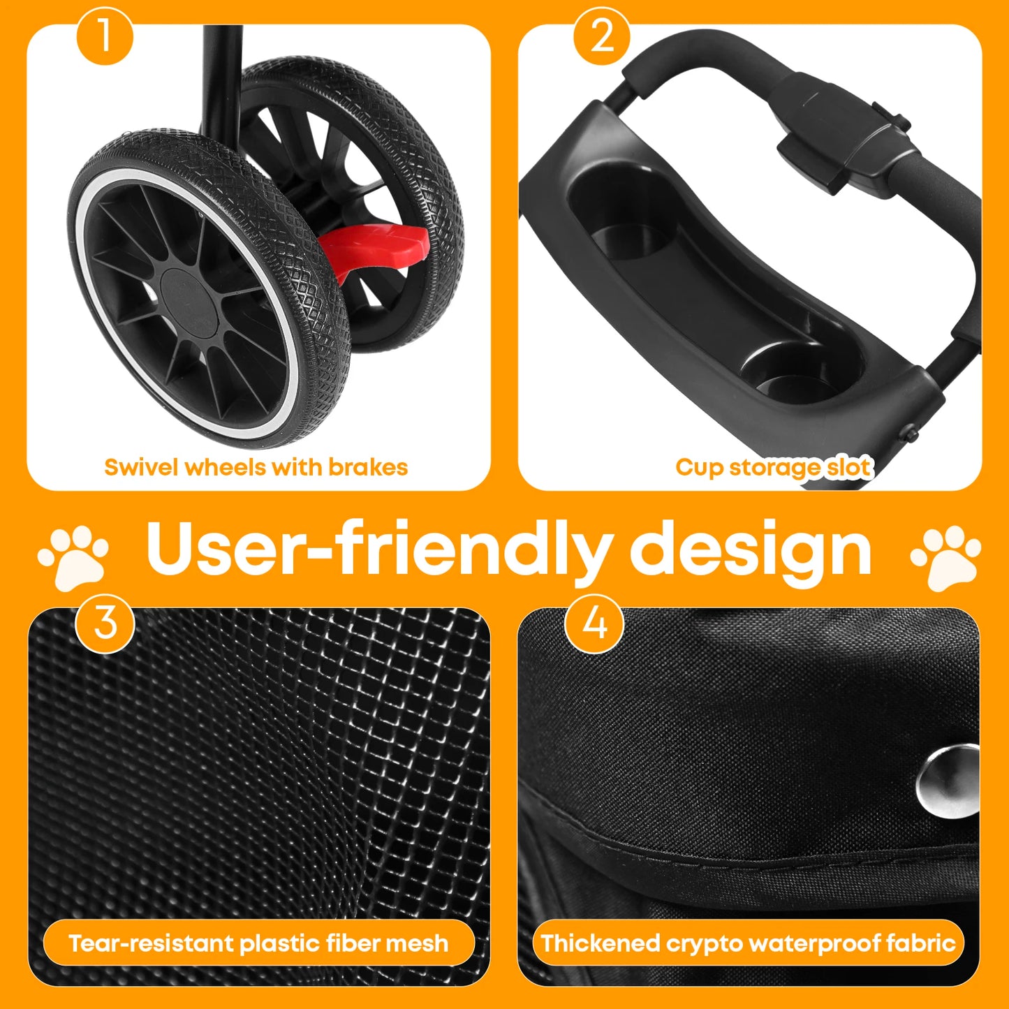 CHIHUAHUA 3 in 1 Pet Stroller With Removable Carrier