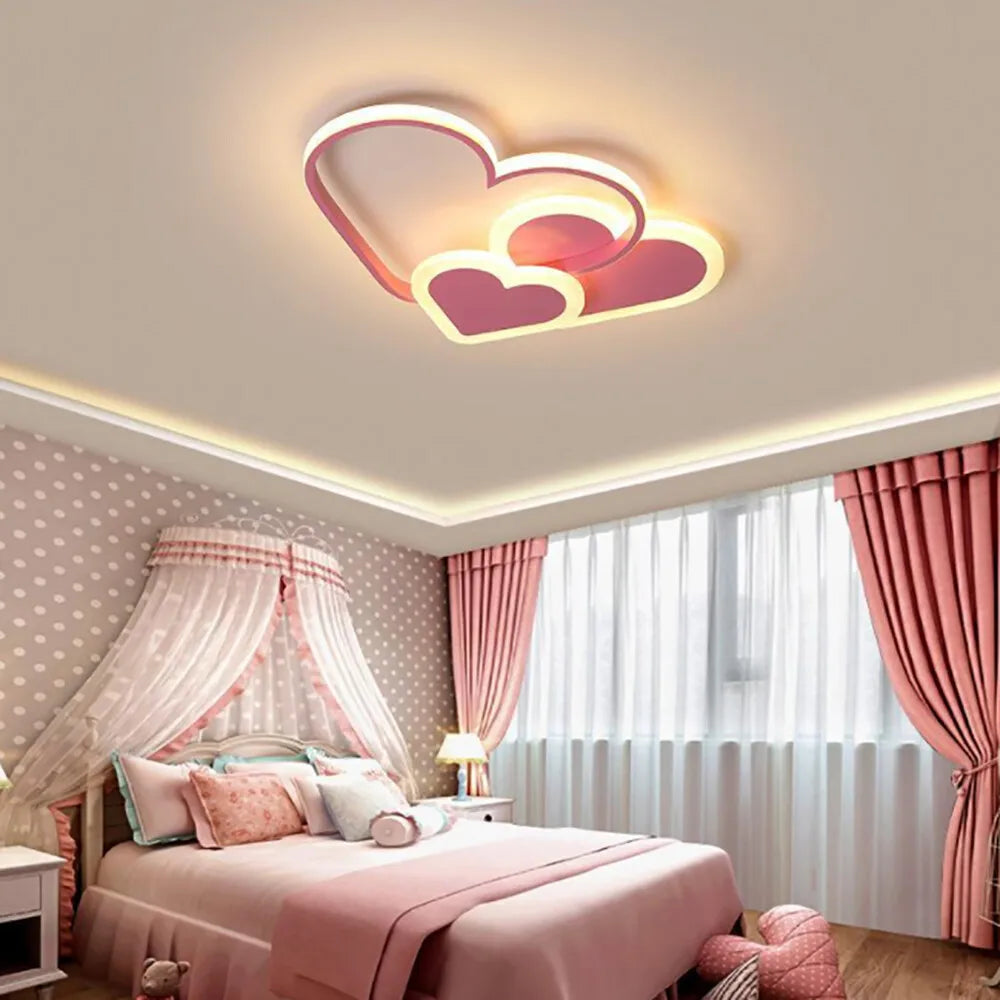 Heart Shaped LED Ceiling Lamp With Remote Control 36W