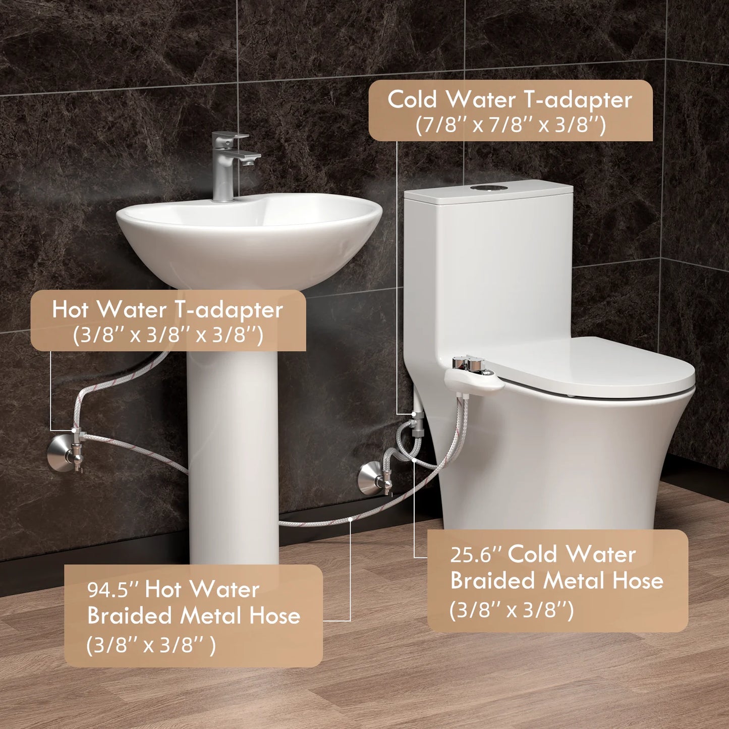 AQUATIZ Non Electric Bidet Attachment For Toilet Seat Temperature Control