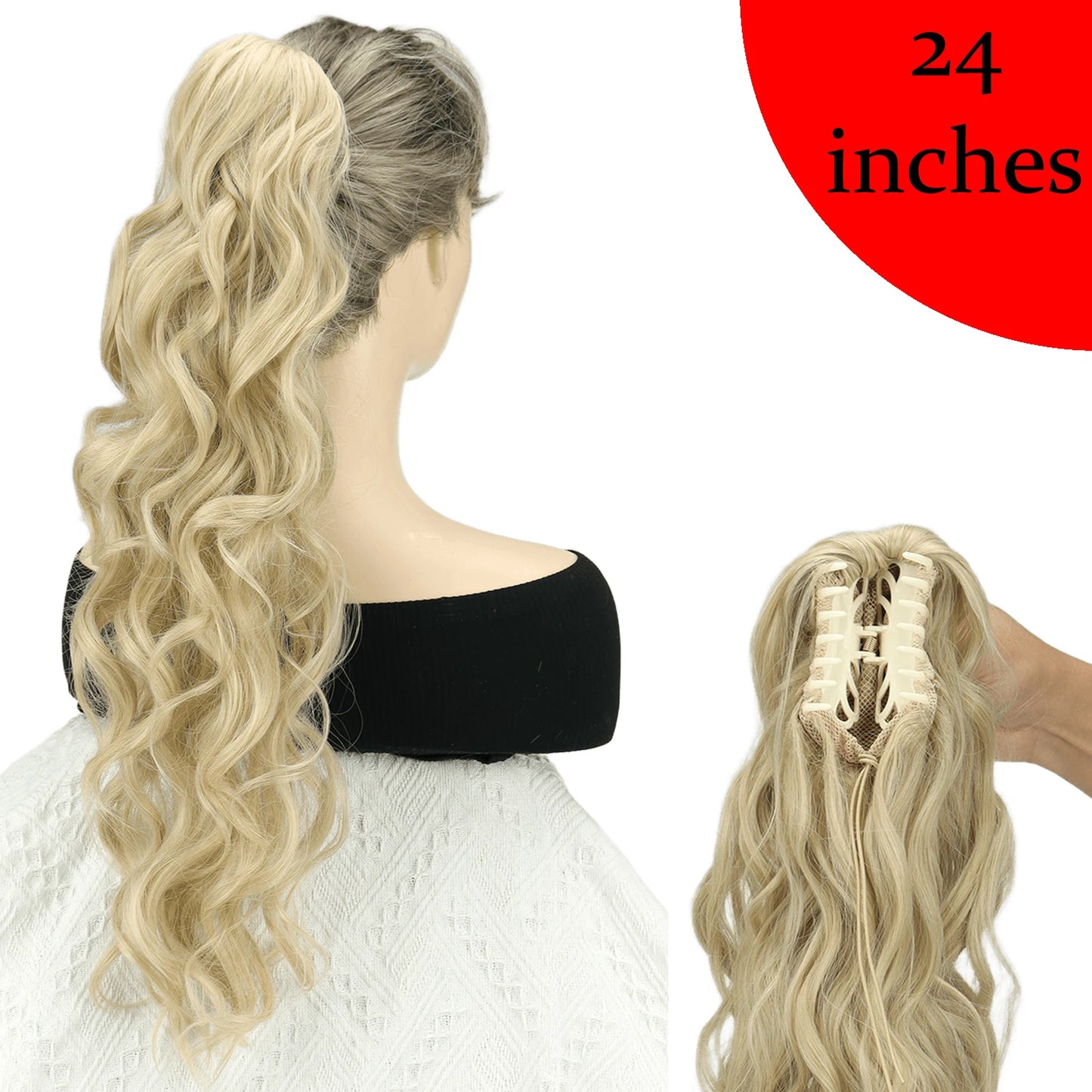AZQUEEN Synthetic Claw Clip Ponytail Hair Extension Wavy Heat Resistant