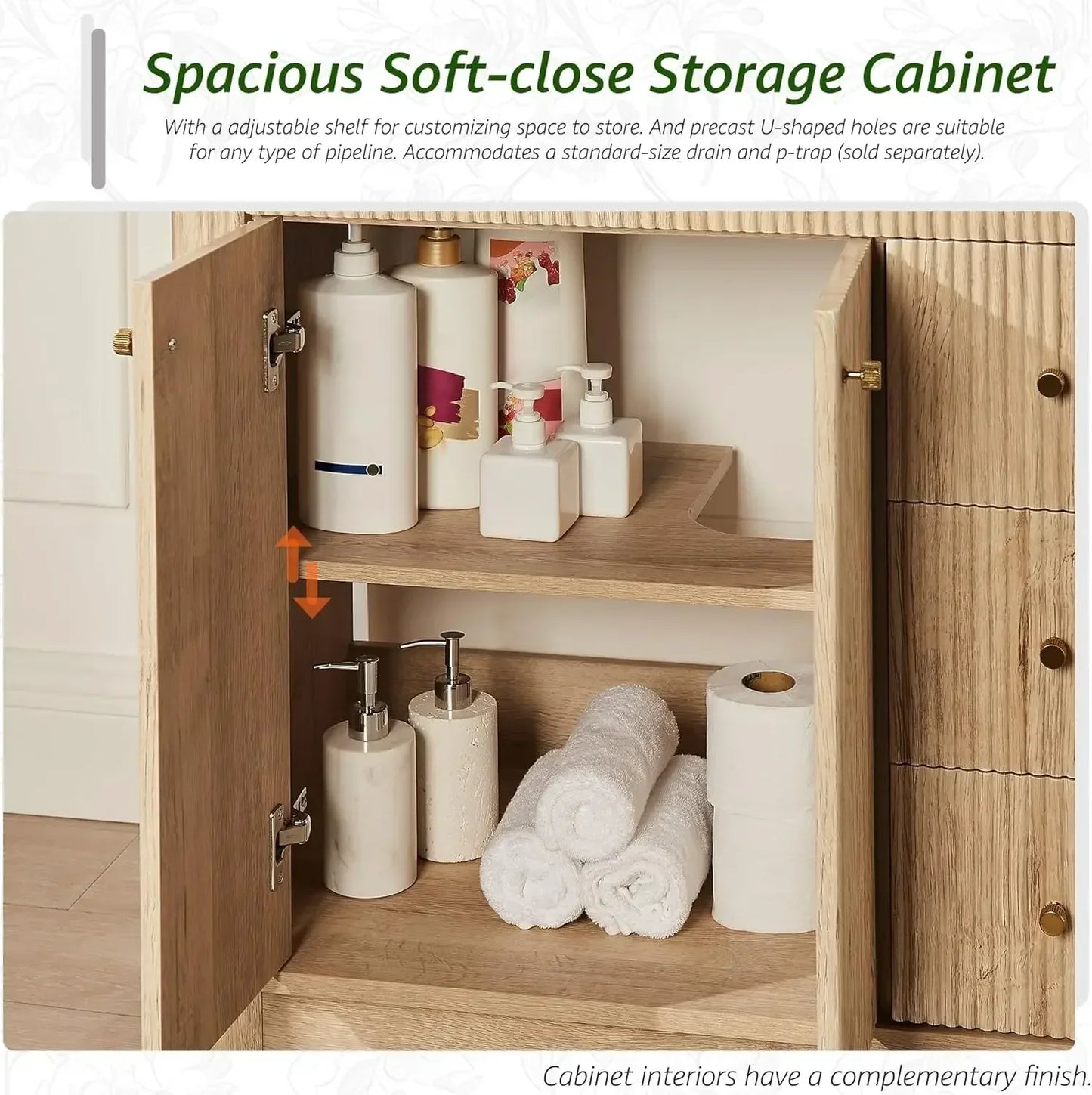 Modern Bathroom Vanity With Sink And Storage Cabinet