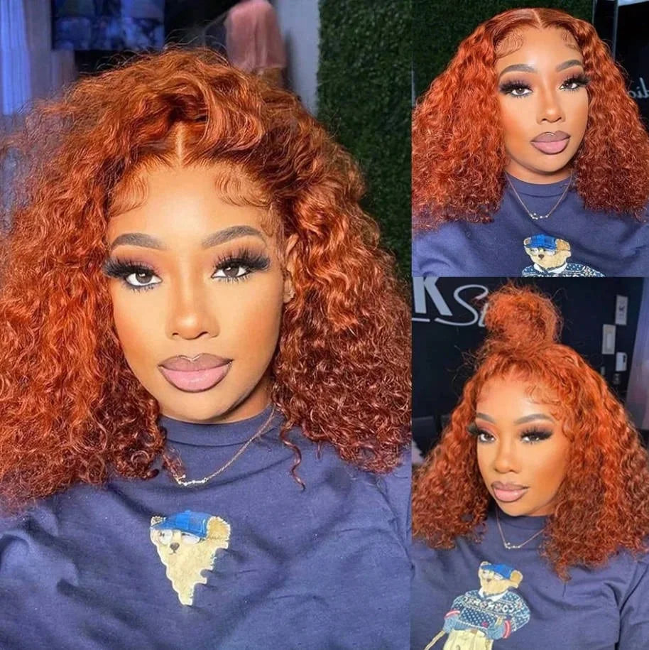 UVEOUS Remy Human Hair Deep Wave Lace Front Bob Wig
