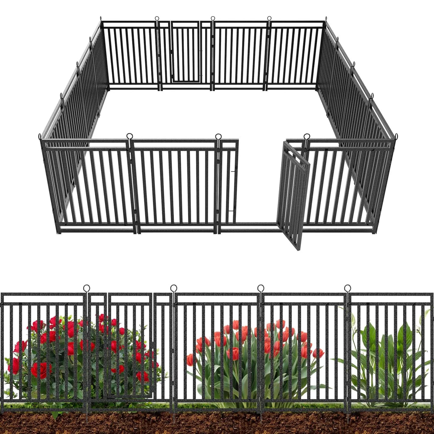 Rustproof Decorative Metal Garden Fence for Pets and Yard