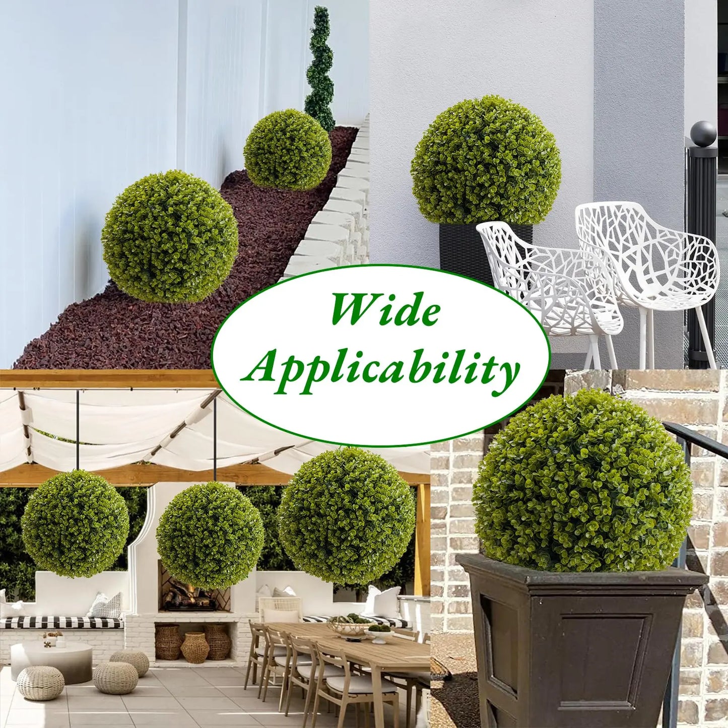 StudysetCN Outdoor Topiary Balls Set of 2 for Wedding Decor