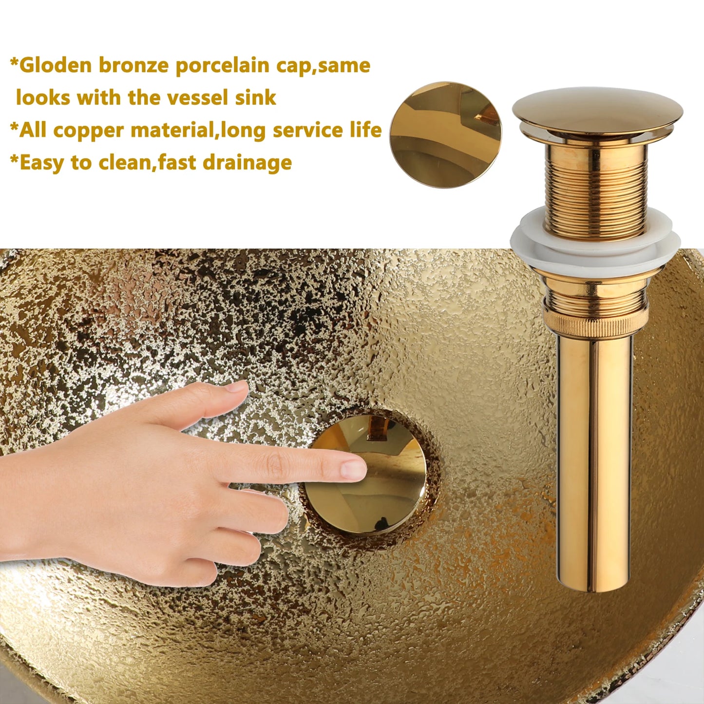 YANKSMART Ceramic Oval Vessel Sink With Faucet Combo