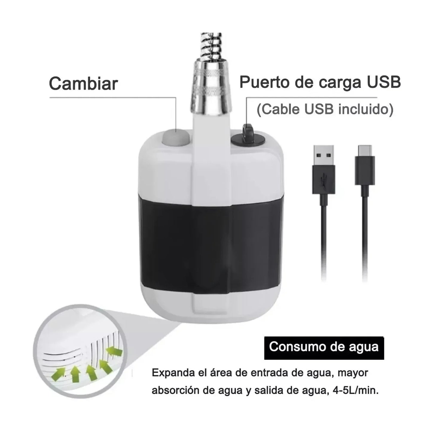 Portable Outdoor Shower For Camping And Travel Rechargeable Electric Pump