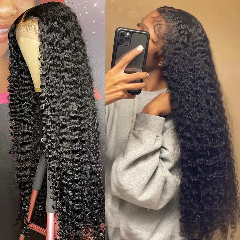UVEOUS Deep Wave Lace Front Premium Remy Human Hair Wig