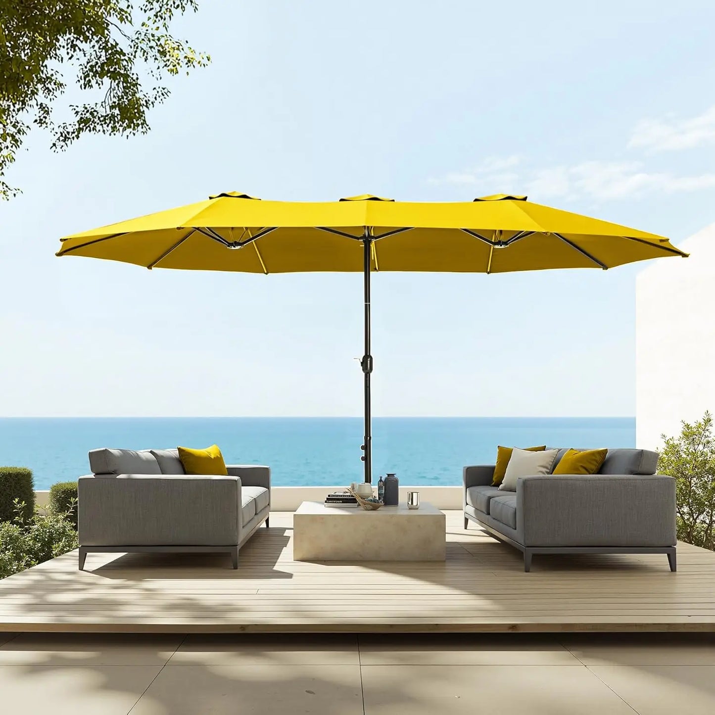 HUANZHUANG Patio Umbrella With Base Included Heavy Duty Market