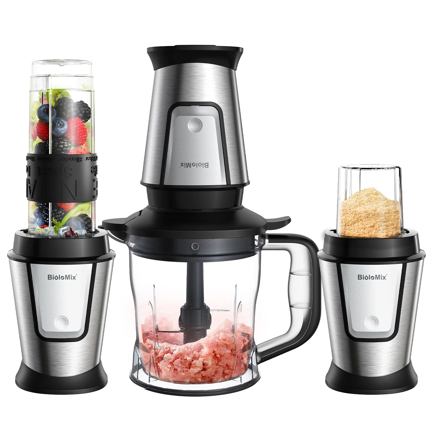 Biolomix 3 In 1 Multifunctional Food Processor 700W Portable