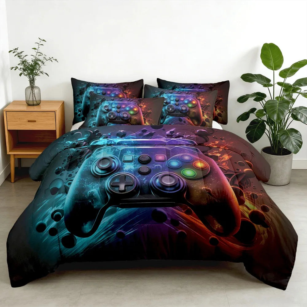 Game Controller Print Comforter Set Two Or Three Pieces Breathable Bedding
