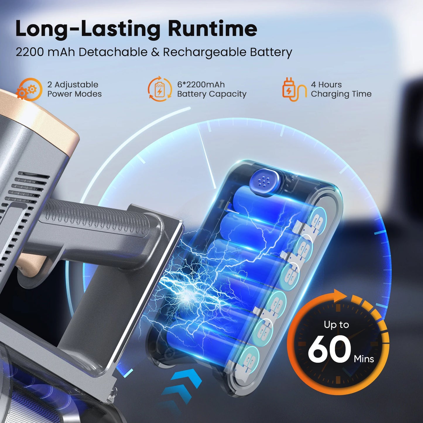 N12S Cordless Vacuum Cleaner 25Kpa LED Display Ultra Quiet