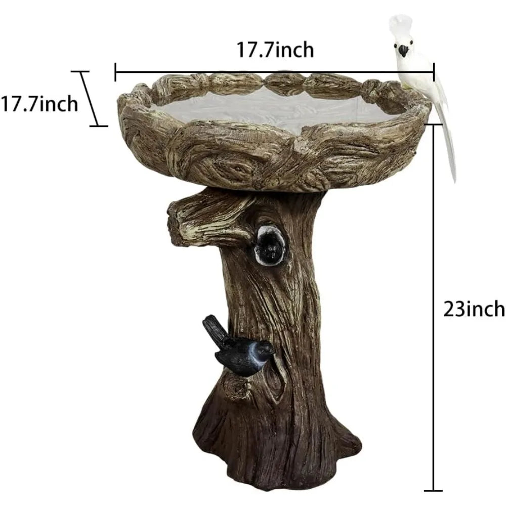 Fibre Reinforced Concrete Bird Bath With Birds Outdoor Decor