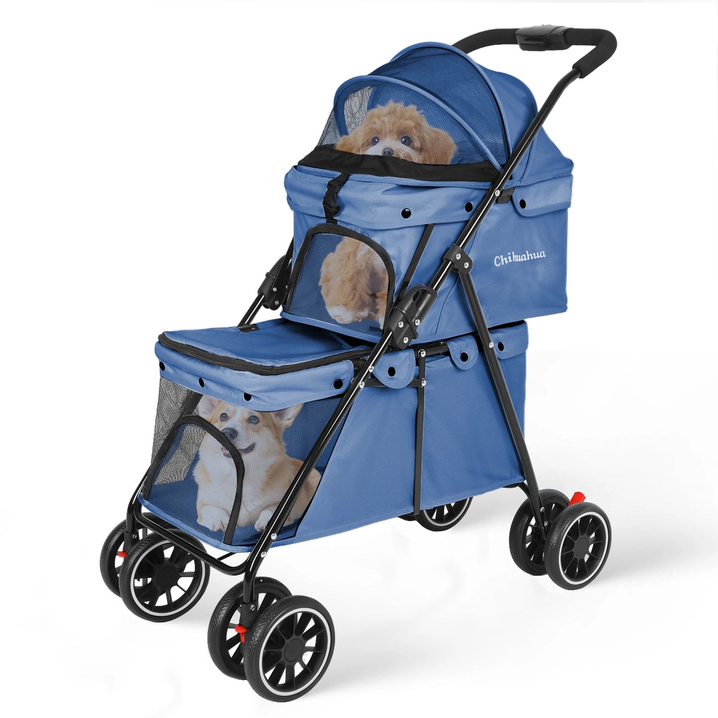 CHIHUAHU 2-in-1 Double Pet Stroller For Small Dogs And Cats