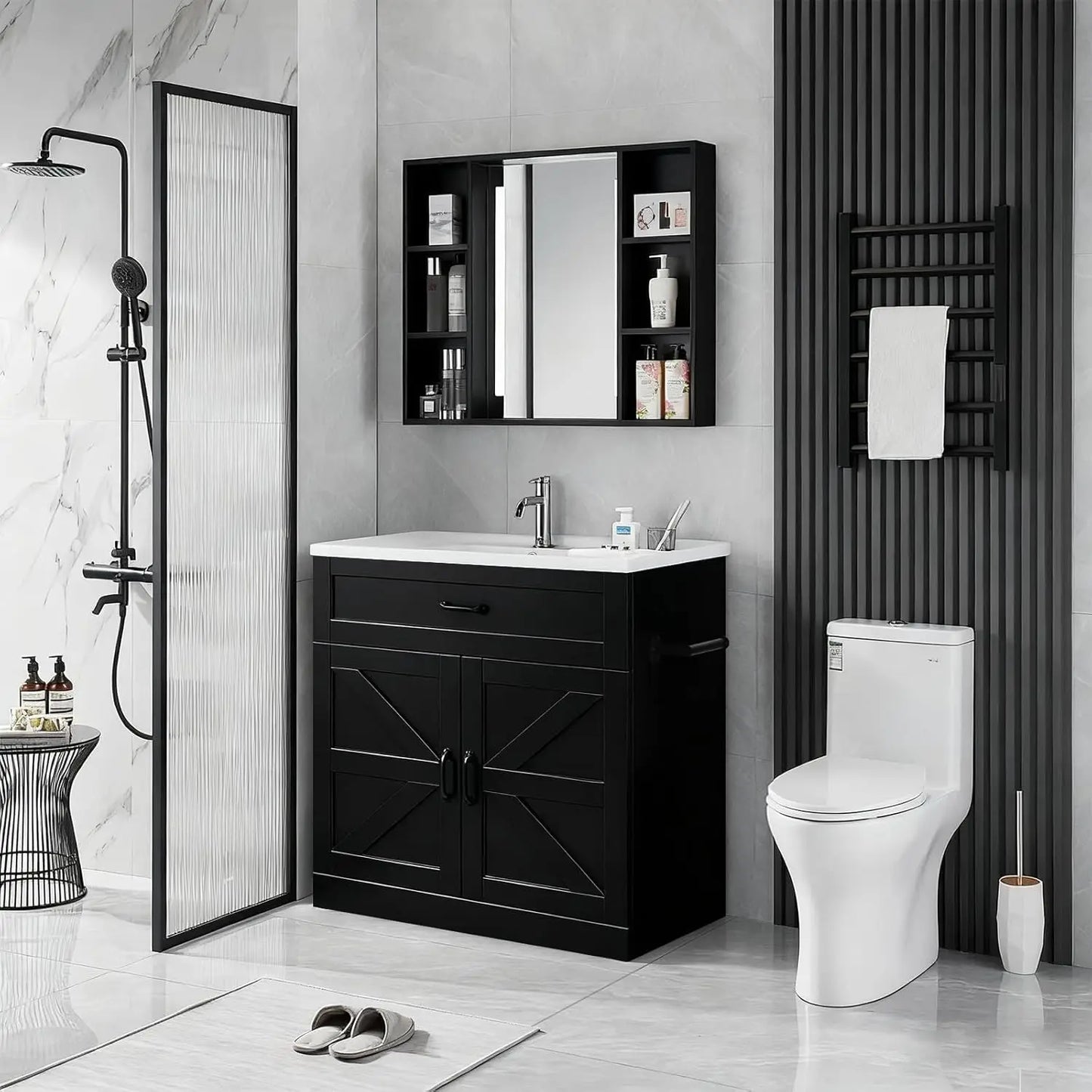 Farmhouse Bathroom Vanity With Sink And Barn Doors