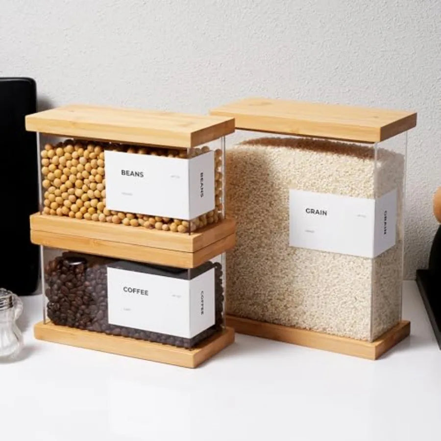 Apt 1101 Bamboo Food Dispenser Airtight Pantry Storage