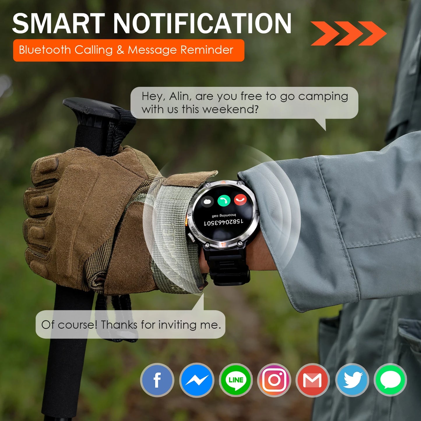 EIGIIS KE3 Smartwatch For Men With Health Monitor Heart Rate