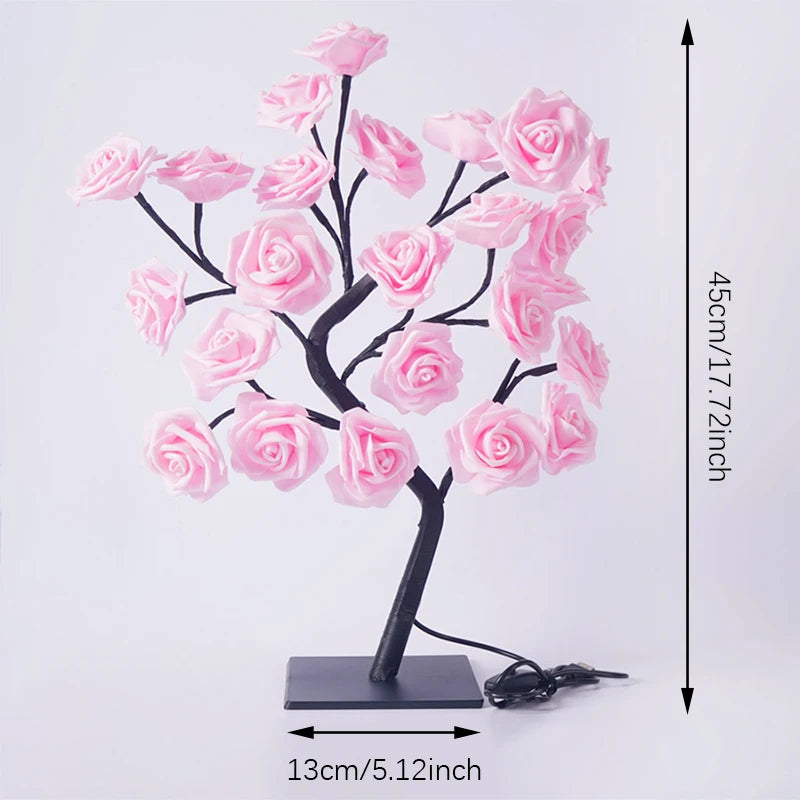 Shenzhitech LED Rose Tree Lights USB Table Lamp Home Decor