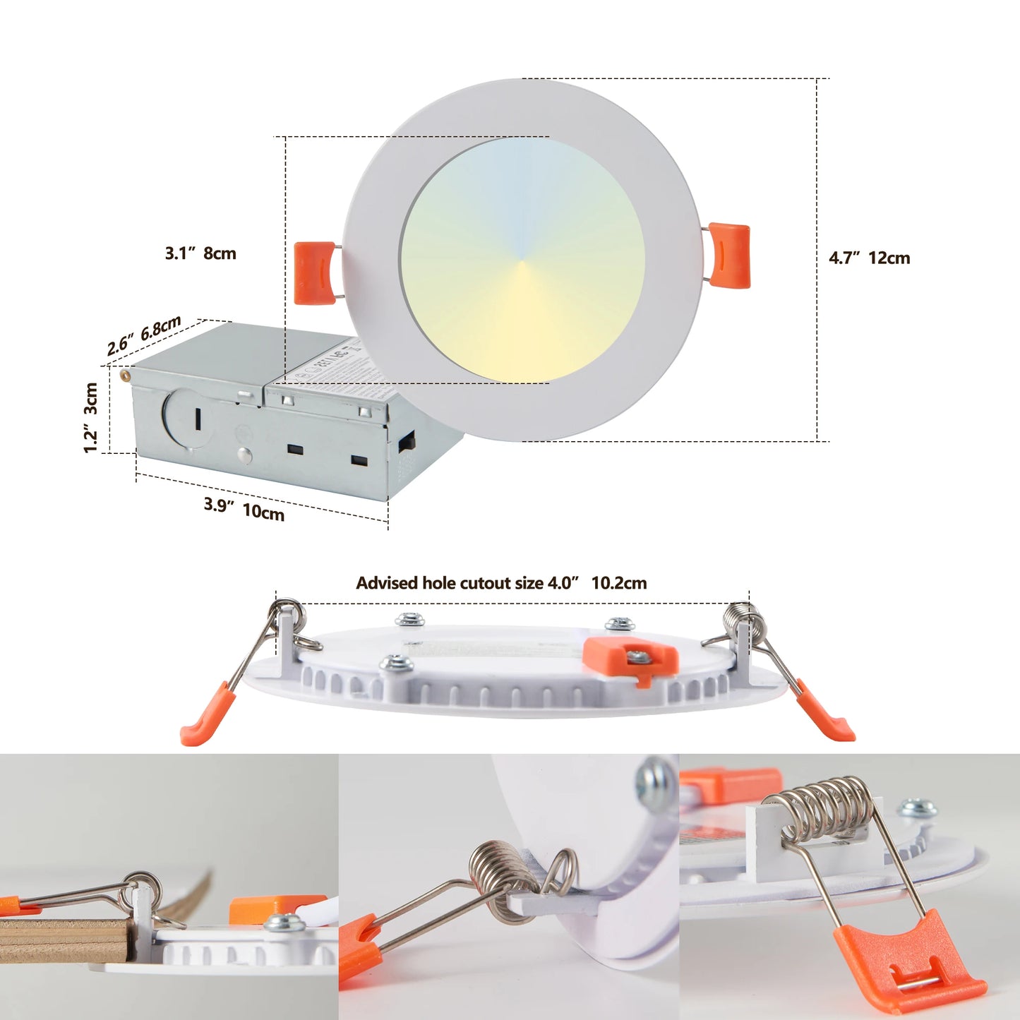 ARLGSITE 12-Pack LED Recessed Lights with Dimmable and Adjustable Temperature