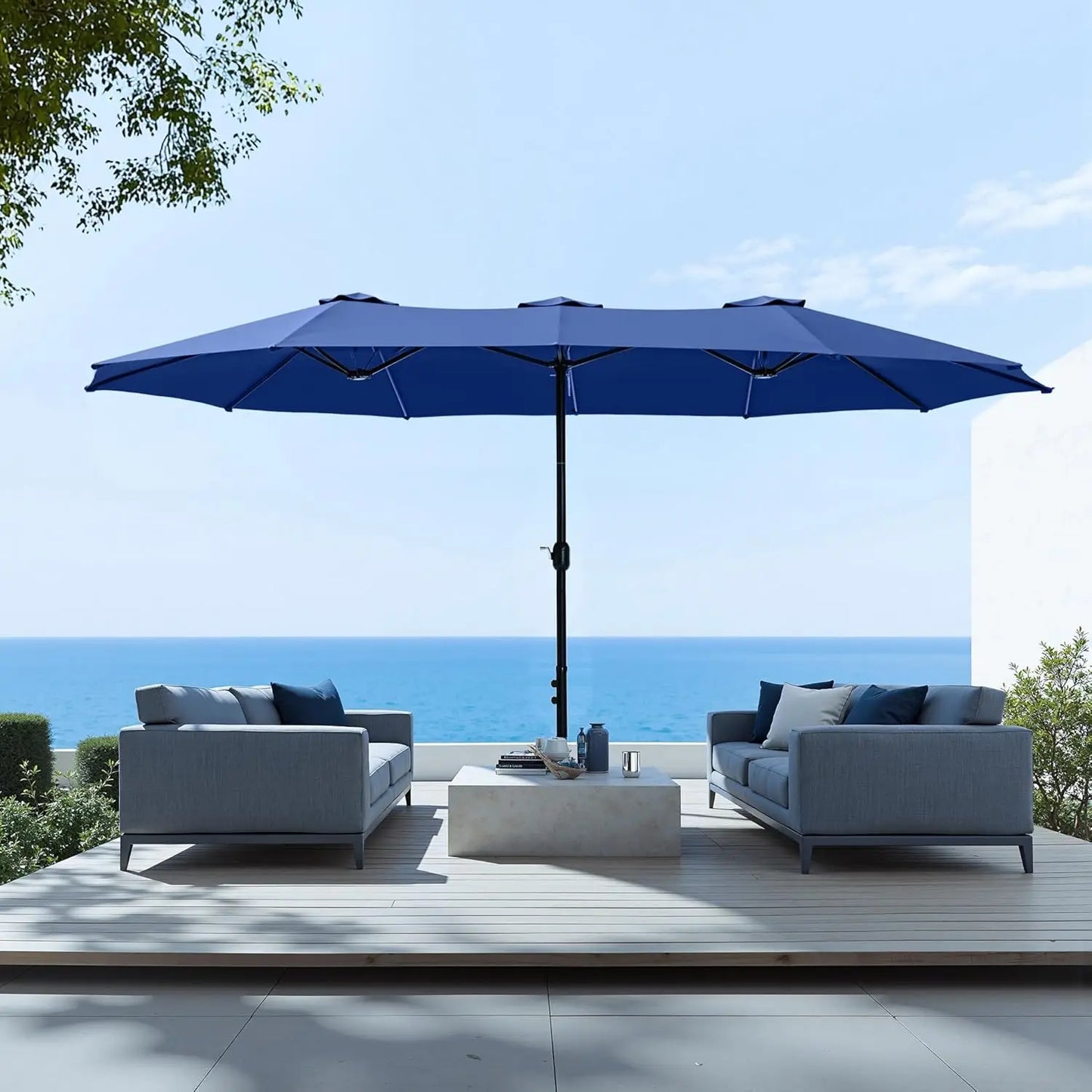 HUANZHUANG Patio Umbrella With Base Included Heavy Duty Market