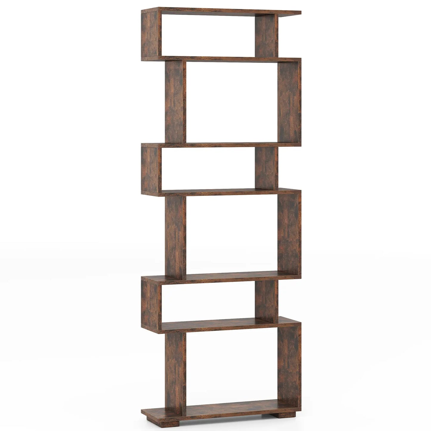 HOMASIS S-Shaped Geometric Bookshelf With Anti-Toppling Kits