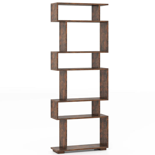 HOMASIS S-Shaped Geometric Bookshelf With Anti-Toppling Kits