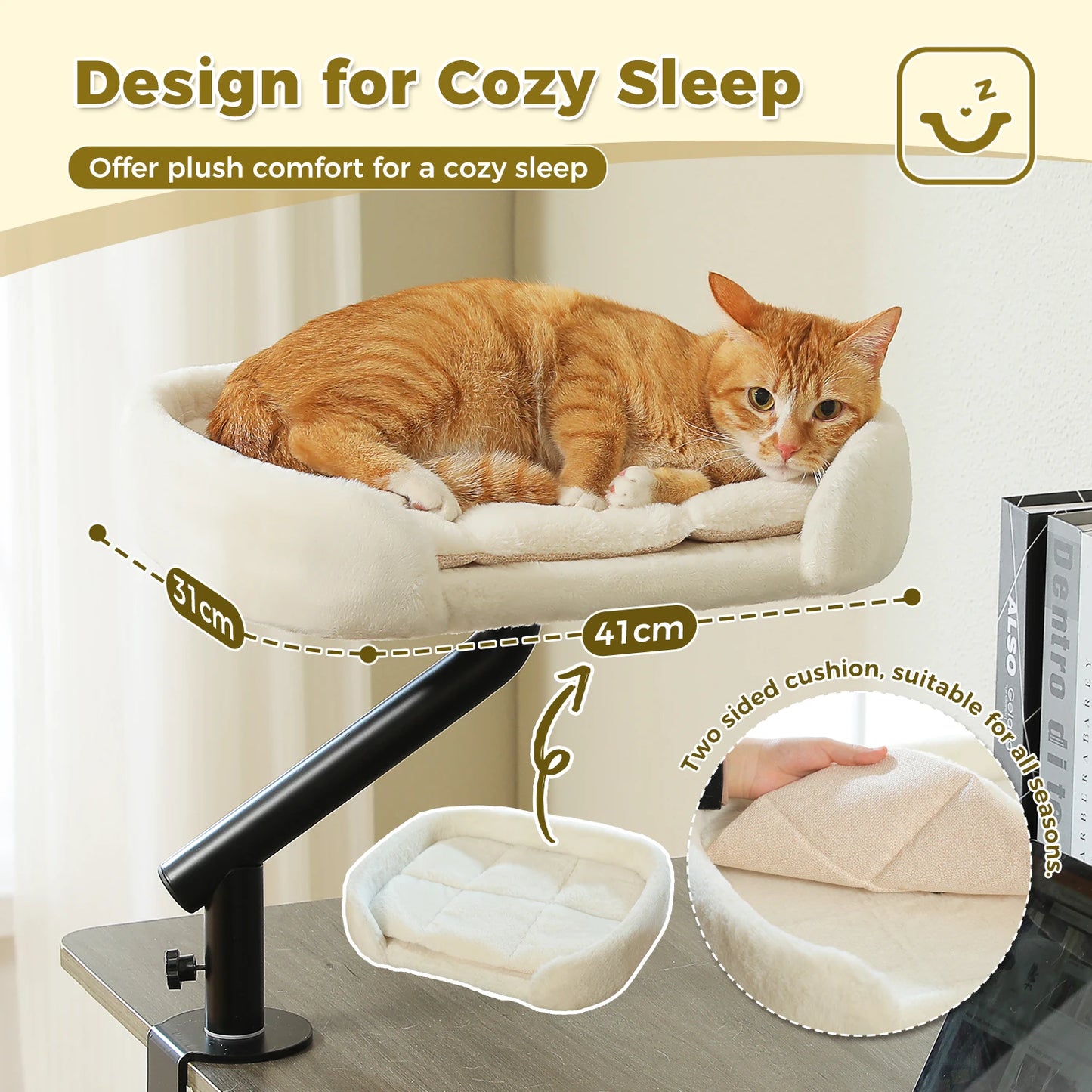PAWZ Road Cat Desk Bed 360 Rotatable Stand Cozy Hammock