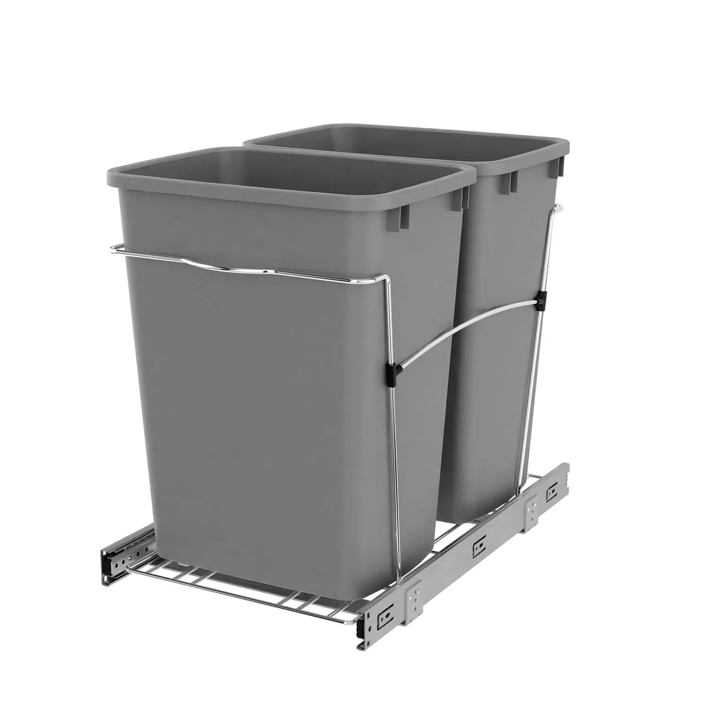 Double Pullout Trash Can For Kitchen Cabinets Full Extension Slides
