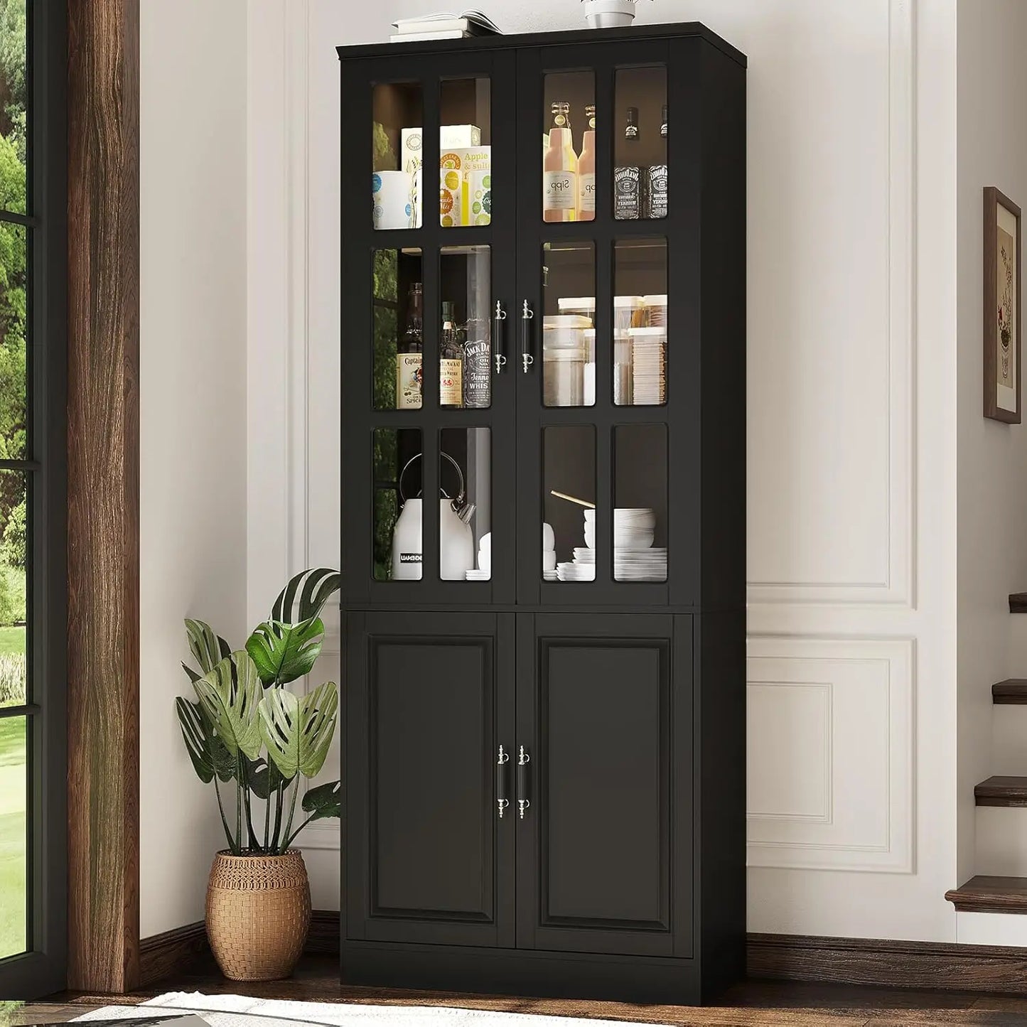 Guangbai Pantry Storage Cabinet With LED Lights