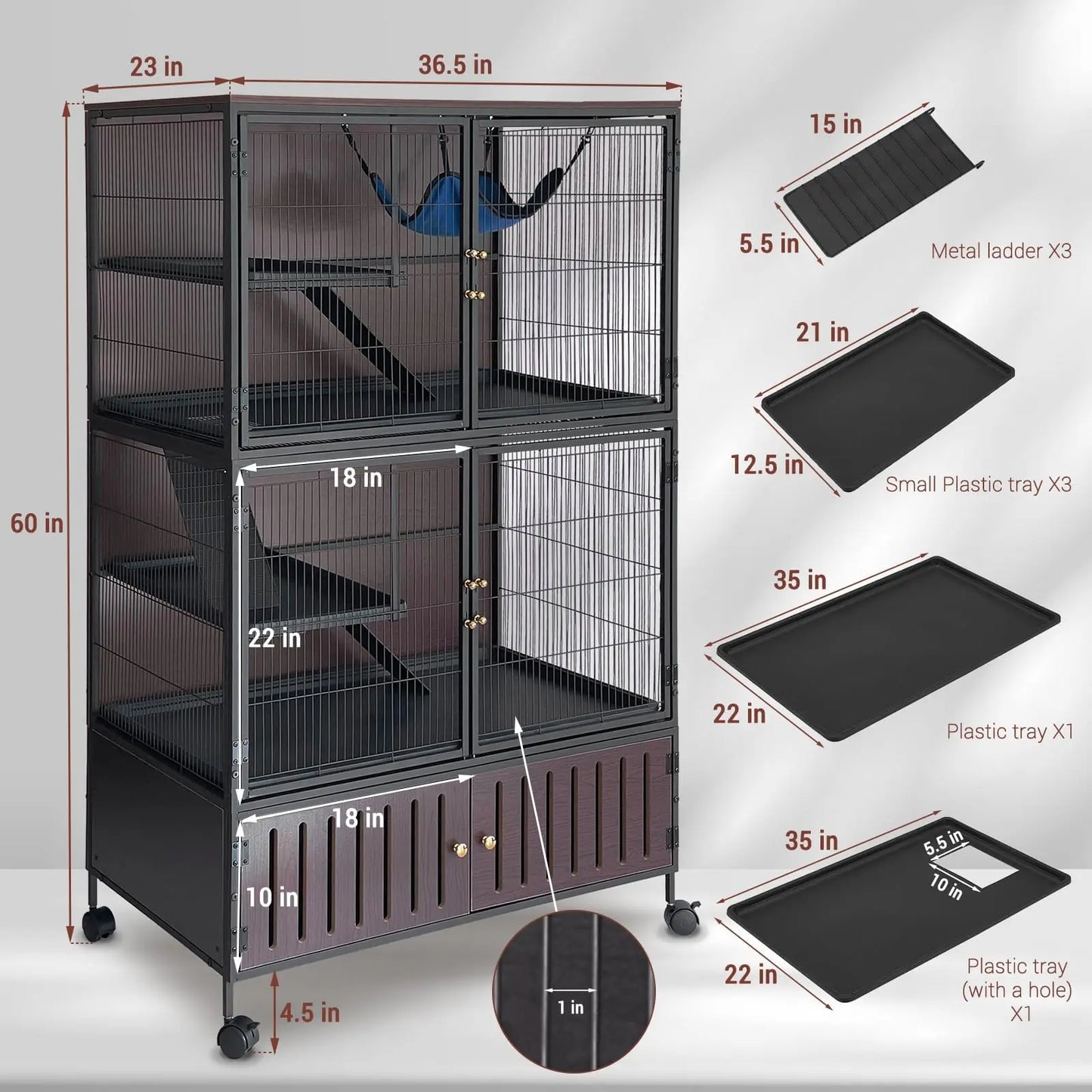 HiMISSCN Heavy Duty Ferret Cage Mansion Multispecies Habitat