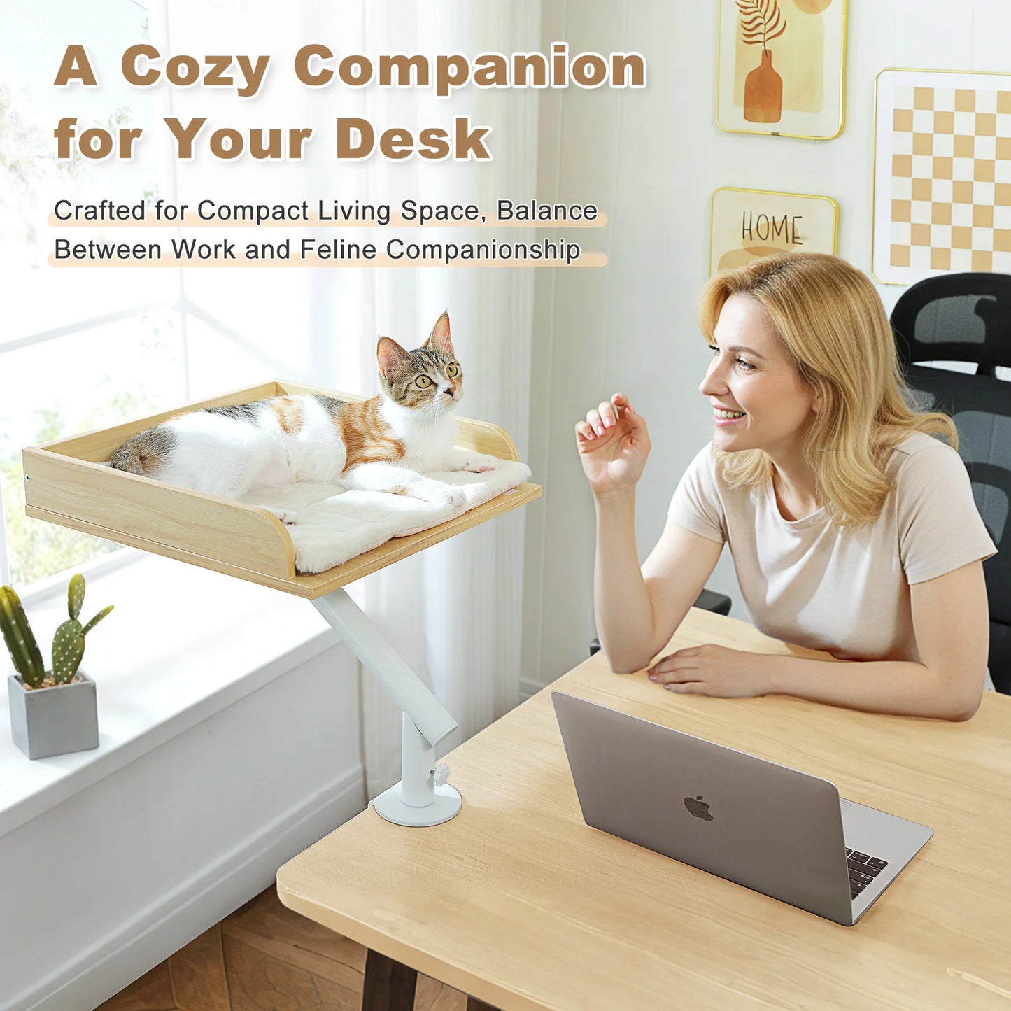 PAWZ Road Cat Desk Bed 360 Rotatable Stand Cozy Hammock