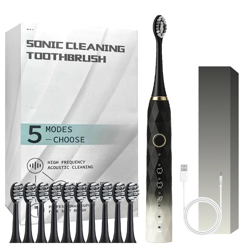 Electric Rotary Toothbrush With Timer USB Rechargeable