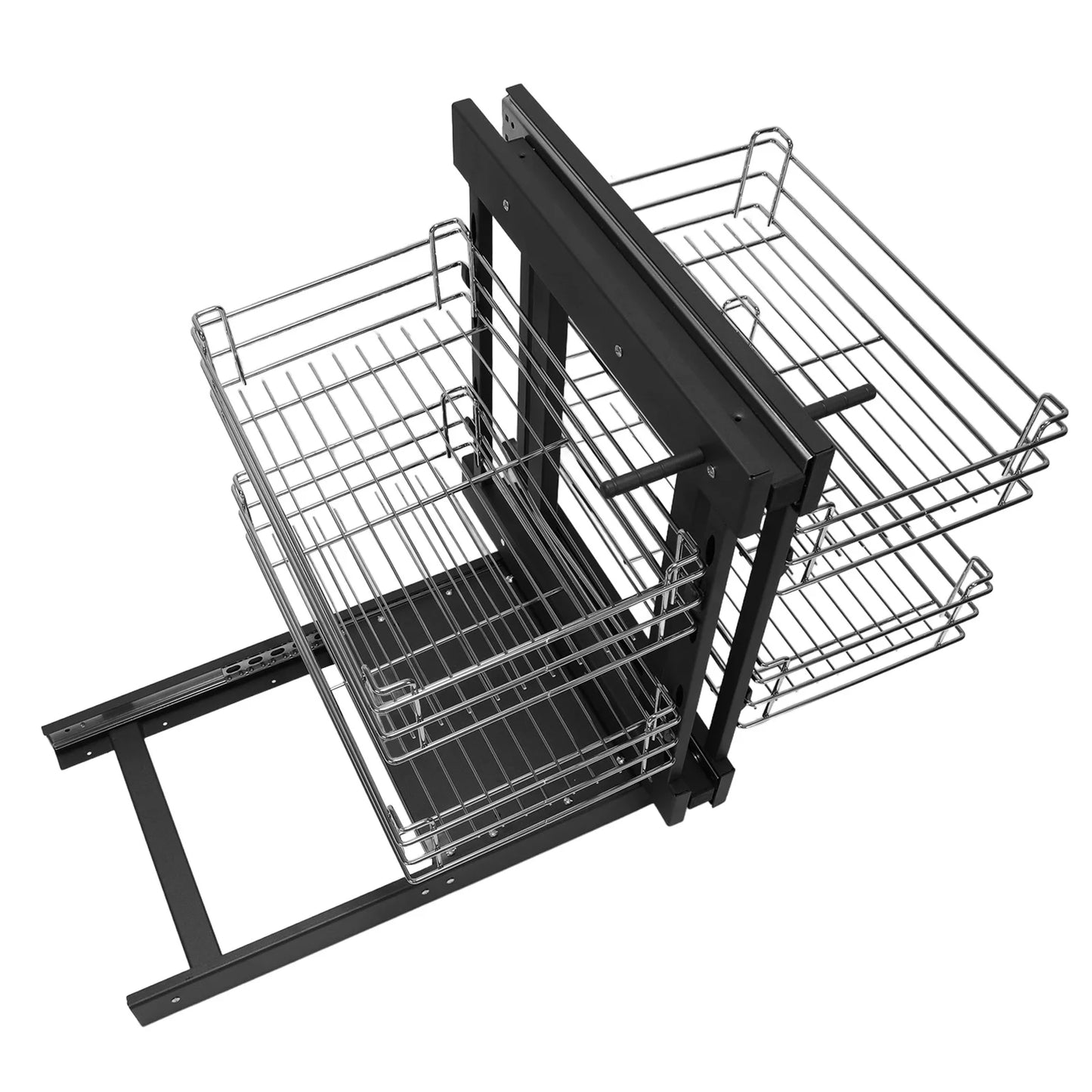 LAIMANEI Corner Pull Out Basket Double Layer Kitchen Cabinet Organizer