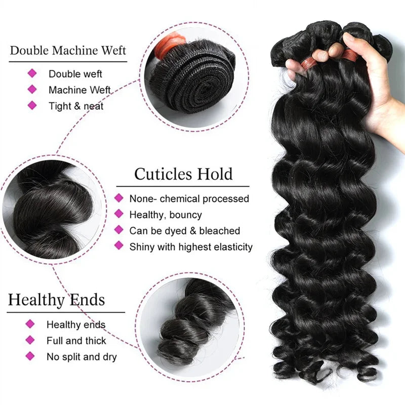 LafinoBundles Deep Wave Remy Brazilian Human Hair Bundles