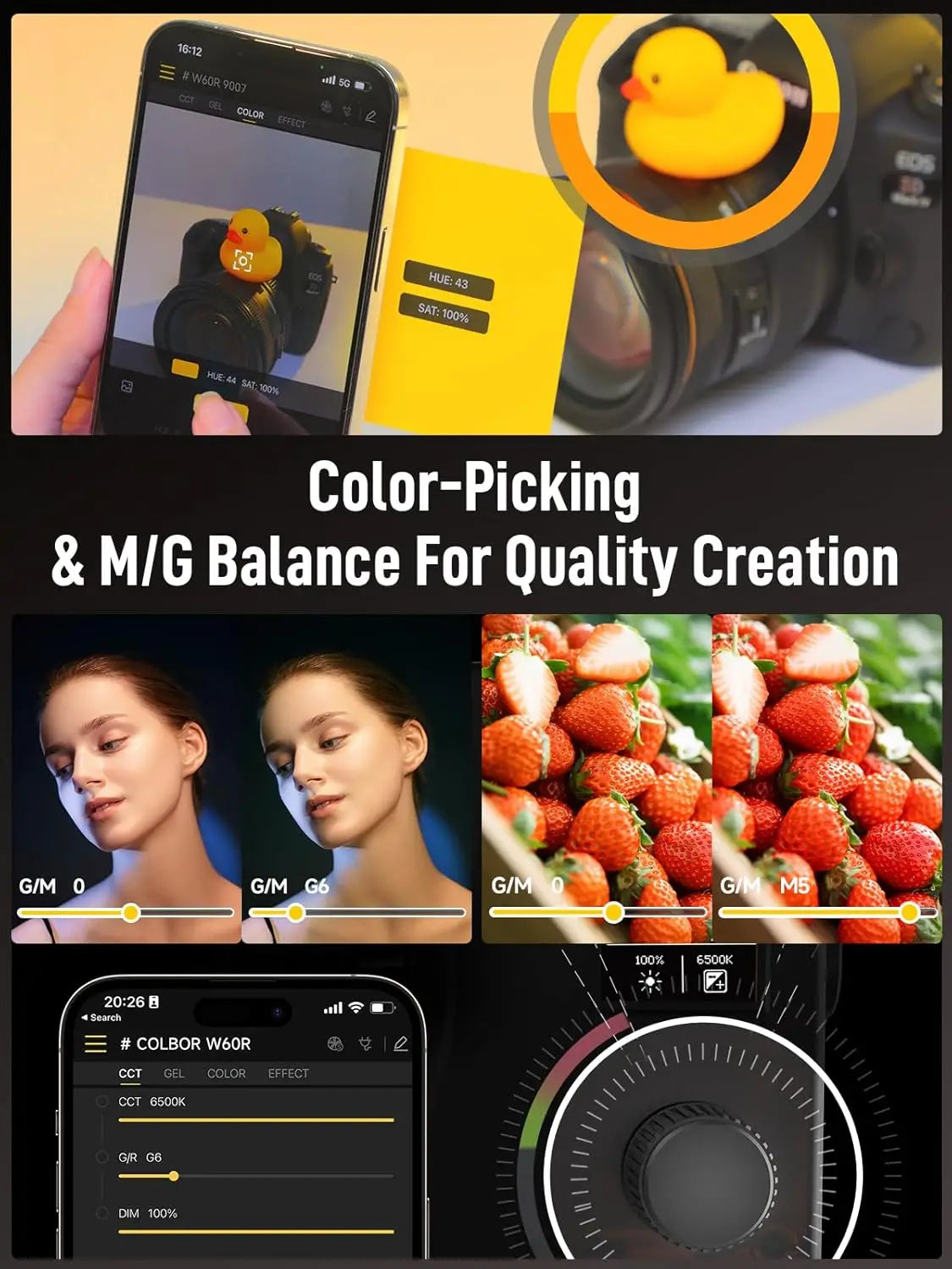 COLBOR Portable Pocket LED Light W60 W100 For Outdoor Shooting