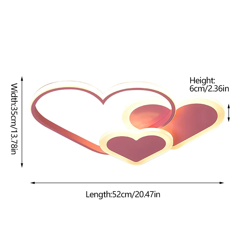 Heart Shaped LED Ceiling Lamp With Remote Control 36W