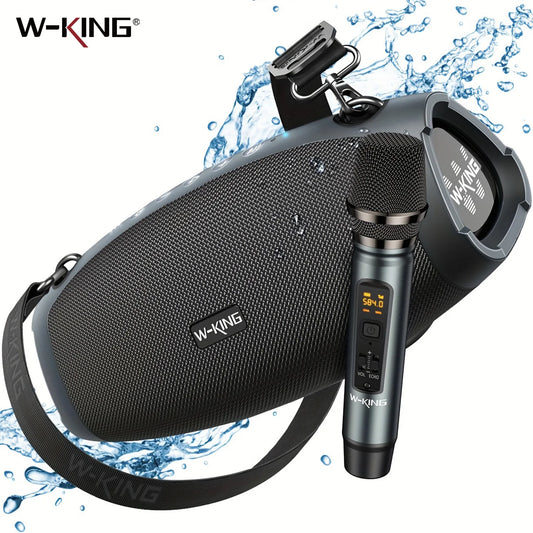 W-King Portable Bluetooth Speaker with Wireless Microphone Waterproof Outdoor