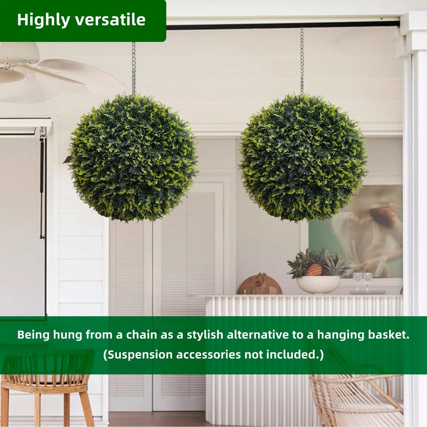 StudysetCN Outdoor Topiary Balls Set of 2 for Wedding Decor