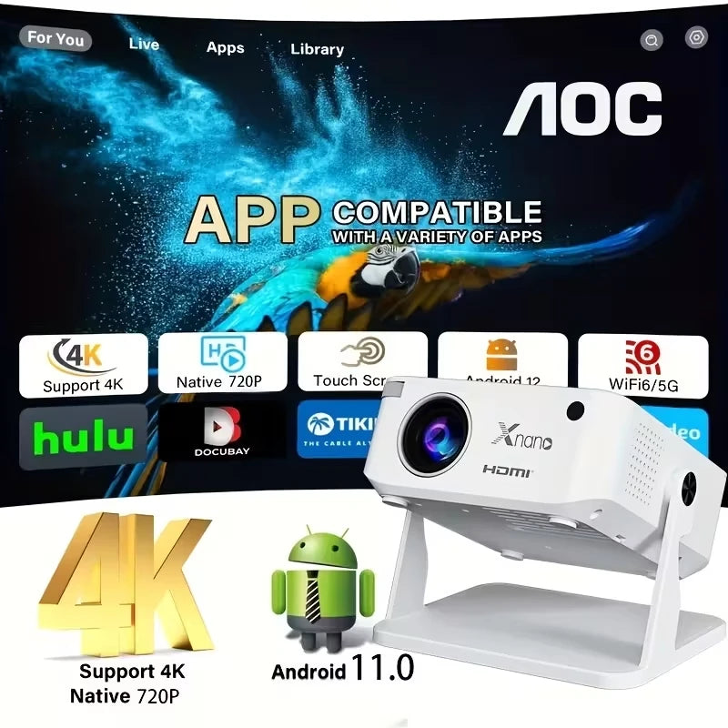 XNANO HA109 Mini Projector Android WiFi BT 5.0 Home Cinema
